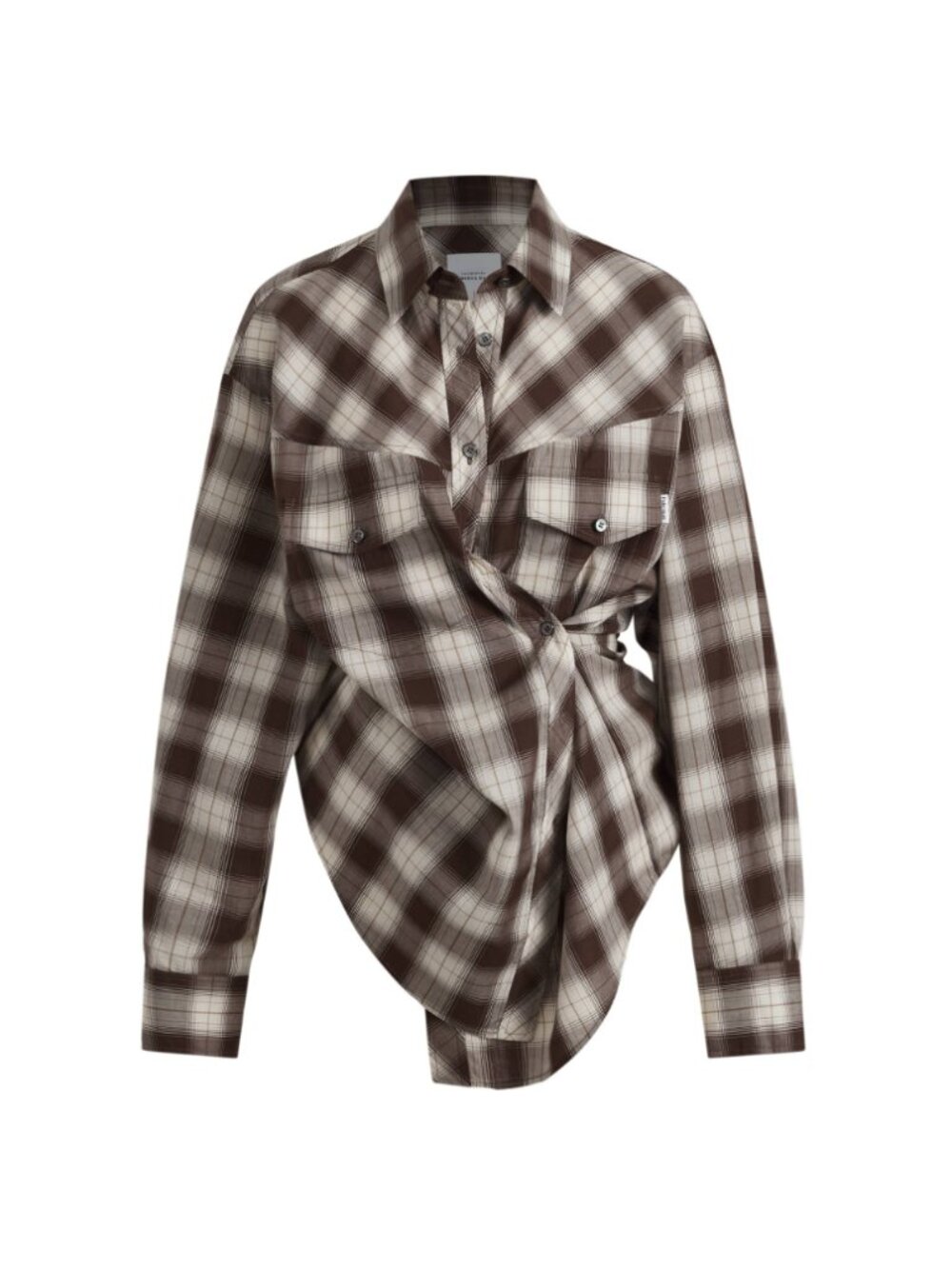 Nicole's Two Way Plaid Shirt in Lyocell Merino Wool Blend Size M
